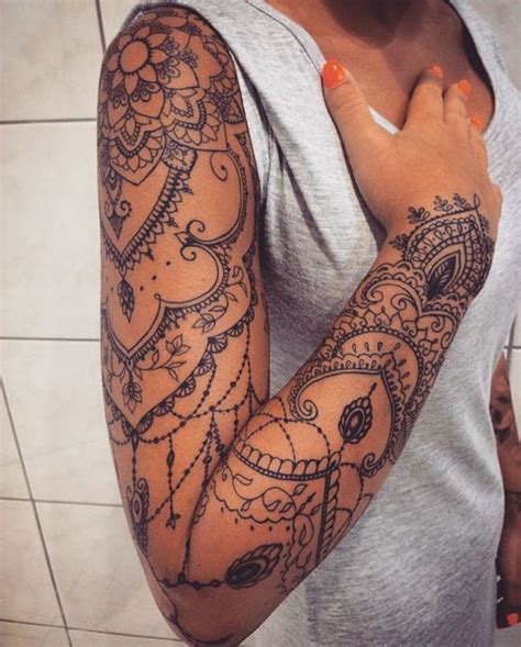 We Are Loving These Henna Sleeve Tattoo Ideas Society19 Uk
