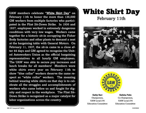 White Shirt Day Uaw Local 276