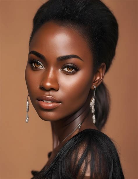 Premium Ai Image Beautiful Ebony Woman Model Created With Generative Ai