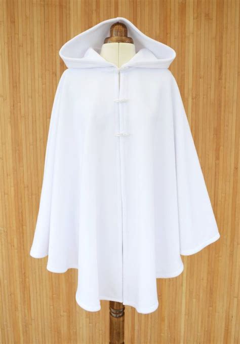 White Hooded Cape Coat Wedding Dress Cover Up White Bridal Etsy