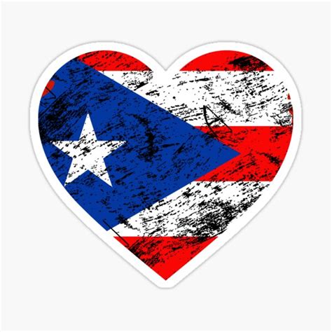 Puerto Rico Heart Flag A Native Puerto Rican Lover Sticker For Sale By Nessshirts Redbubble