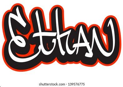 Stock Vektor Ethan Graffiti Font Style Name Hiphop Bez Autorsk Ch Poplatk