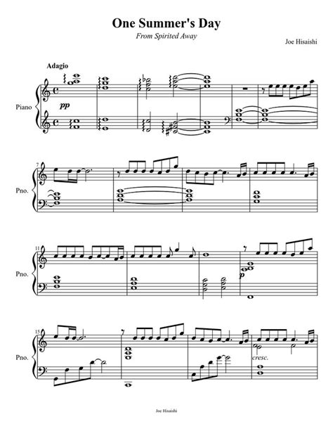 Print and download sheet music for hey jude by the beatles. One Summer's Day (from Spirited Away) | MuseScore | Partition piano facile, Partition piano, Musique