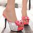 Silver & Pink Sling Back Heels With Bows Pictures Photos And Images 