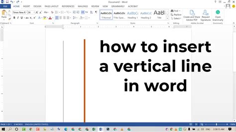 How To Insert A Vertical Line In Word Youtube