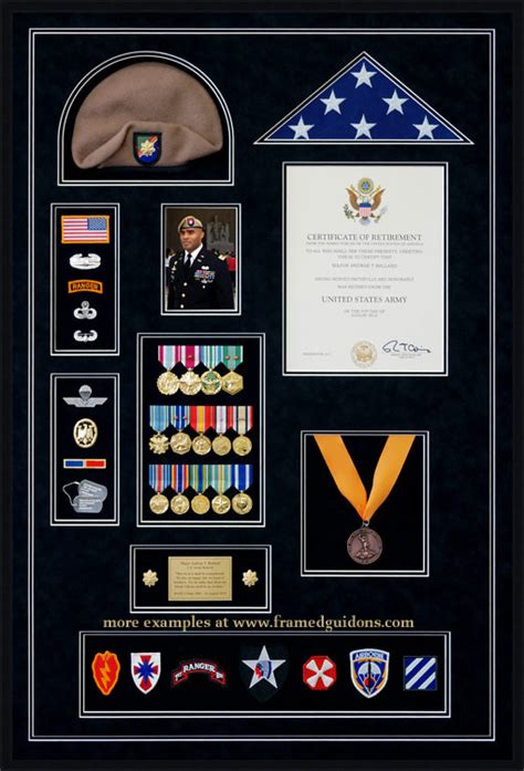Army Retirement Shadow Box Example Framed Guidons