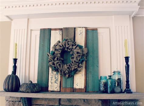 Rustic Recycled And Natural Fall Fireplace Mantel Ideas