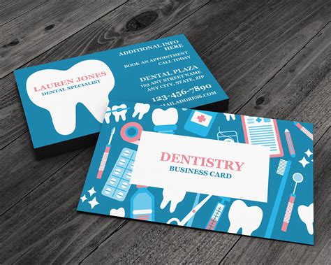 Dentistry Service Premium Business Card With Fun Dental Etsy