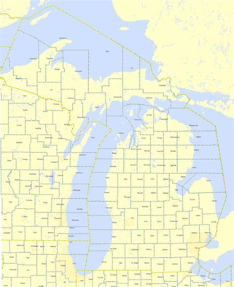 Michigan Township And Range Map State Coastal Towns Map