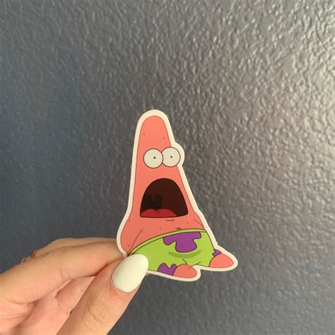 Surprised Patrick Star Meme Sticker Etsy