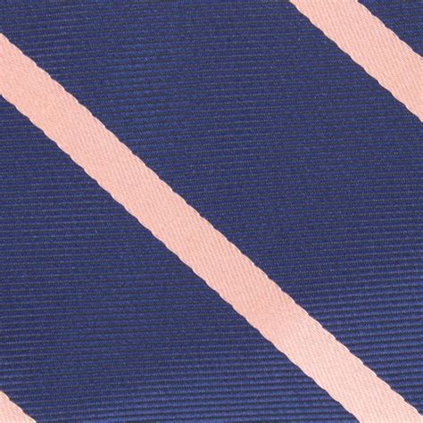 Navy Blue With Peach Stripes Skinny Tie Slim Thin Ties Neckties