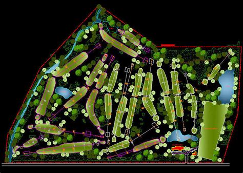 CAD DRAWING : SPORT FIELD - 18 HOLE GOLF COURSE LAYOUT 1