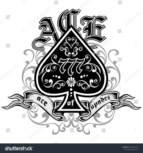 Vintage Ace Of Spades Royalty Free Stock Vector 1094464148