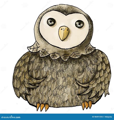 Big Fat Owl Stock Illustration Illustration Of School 98491593