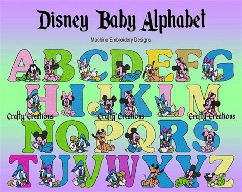 Disney Baby Alphabet Font Embroidery Machine By 4craftycreations 299