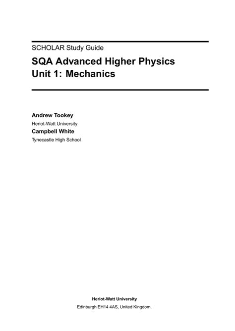 Sqa Advanced Higher Physics Equation Sheet Tessshebaylo
