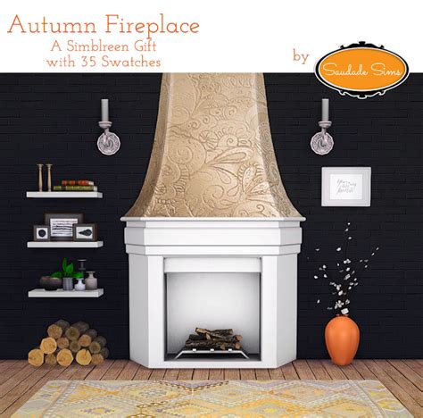 Sims 4 Ccs The Best Autumn Fireplace By Saudadesims4