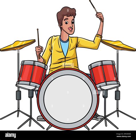 Drummer Cartoon Colored Clipart Illustration Stock Vector Image And Art