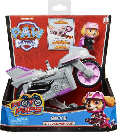 Paw Patrol Moto Pups Skyes Deluxe Pull Back Motorcycle Vehicle With