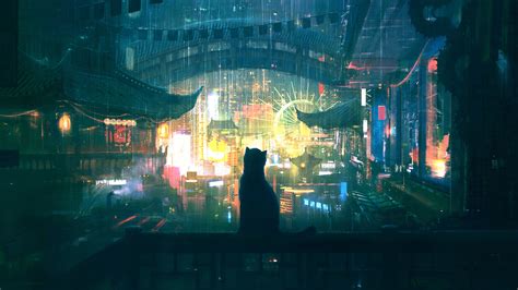 2560x1440 Lonely Cat In Rain 4k 1440p Resolution Wallpaper Hd Artist