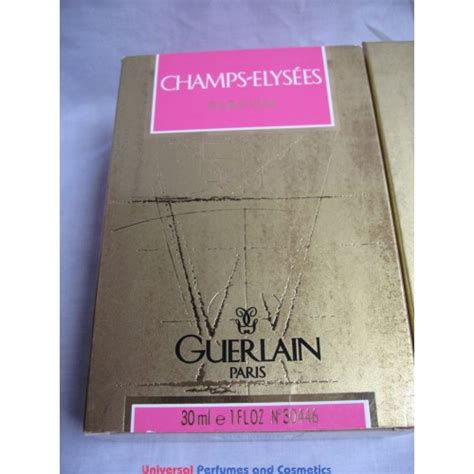 This page contains information, reviews, perfume notes, pictures, ads, vintage posters and videos about champs elysees perfume for women by guerlain. CHAMPS ELYSEES GUERLAIN 30ml PARFUM Pure Perfume Splash NEW IN BOX VINTAGE VERY HARD TO FIND