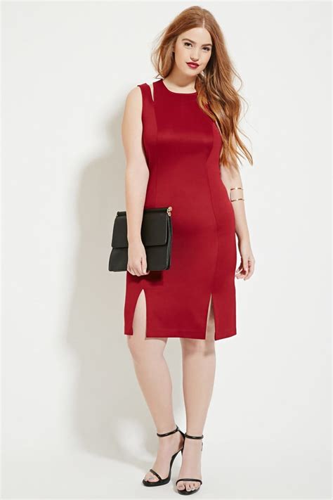 Forever 21 Plus Size Two Strap Dress In Red Burgundy Lyst