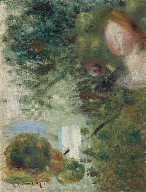 Pierre Auguste Renoir 1841 1919 Paysage Et Tête De Femme Fragment