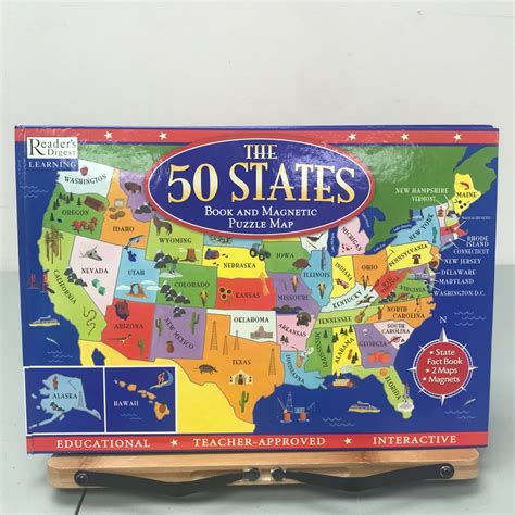 50 States Book And Magnetic Puzzle Map By Readers Digest Educational