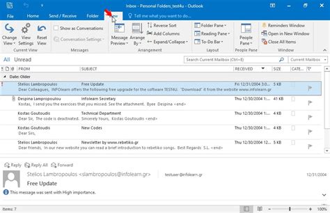Configure Microsoft Outlook To Display The Folder Pane Youtube