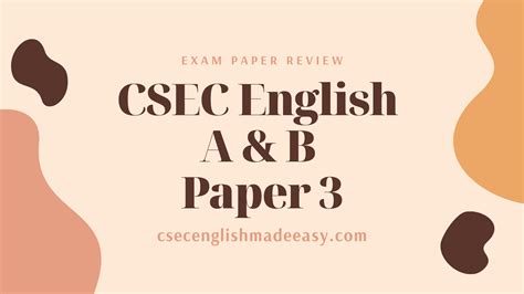 Sample Paper 3 Csec English A And B 2020