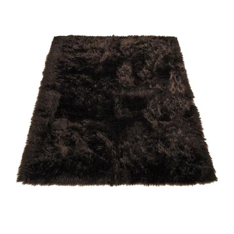 Walk On Me Faux Fur Brown 5 Ft X 7 Ft Luxuriously Soft And Eco