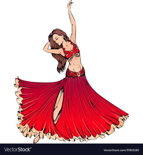 Young Dancer Dancing Belly Dance Royalty Free Vector Image