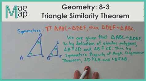 Geometry 8 3 Triangle Similarity Theorem Reflexive Symmetric