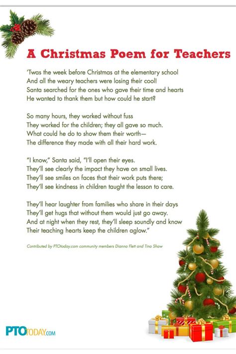 Christmas Poem For Teachers Christmas Poems Teacher Poems Teacher