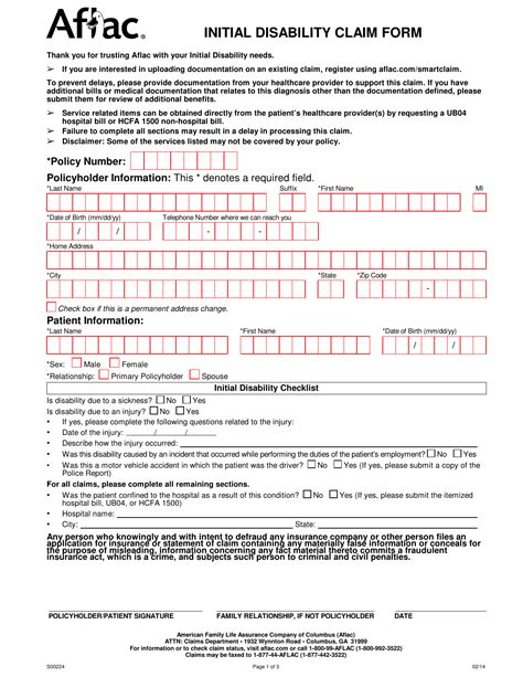 Aflac Claim Forms Printable Customize And Print