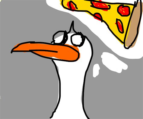 Duck Contemplates Pizza Drawception