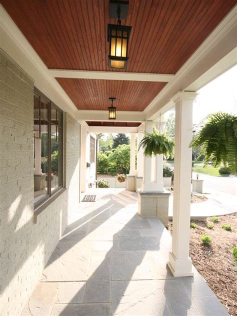 Stained Beadboard Ceiling Porch Design Front Porch Design House