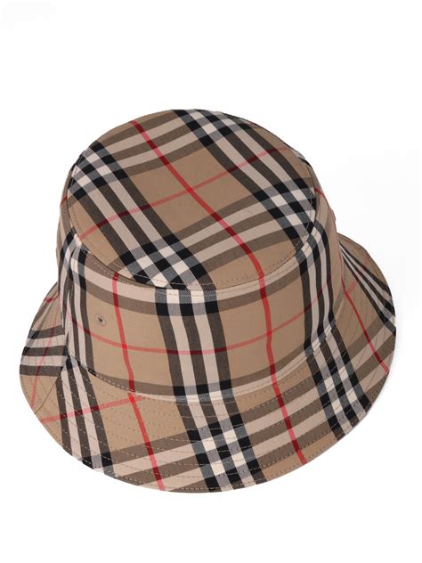 Burberry Vintage Check Cotton Blend Bucket Hat In Neutrals Modesens