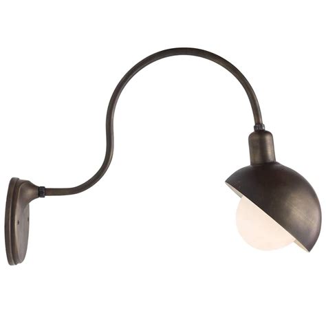 Gooseneck teardrop milk glass wall sconce used in a gorgeous bathroom design by @whiteshantyathome. Large Brass Gooseneck Sconce, Italy, 21st century ...