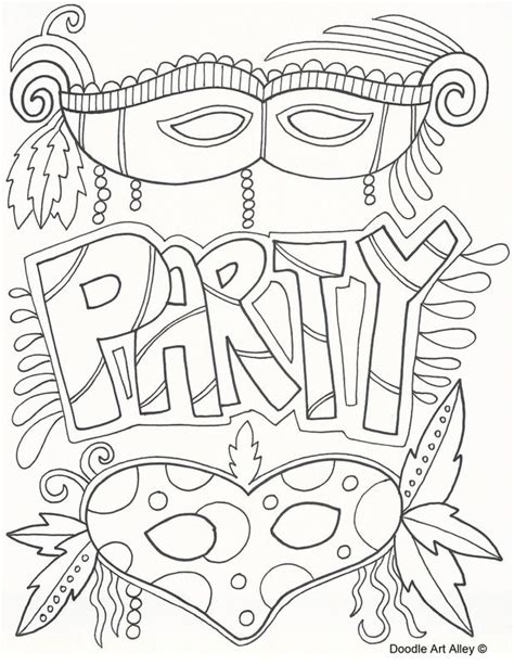 Mardi Gras Coloring Pages From Doodle Art Alley Print And Enjoy