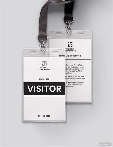 Hospital Visitor Id Card Template Download In Word Illustrator Psd