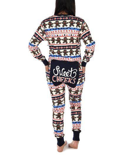 Lazy One Blue And Red Sweet Cheeks Flapjack Pajamas Women Zulily Adult Pajamas Adult Onesie