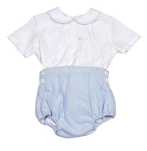 Luli Me Infant Boys Blue Striped Bubble Suit Nb Boy Blue Baby