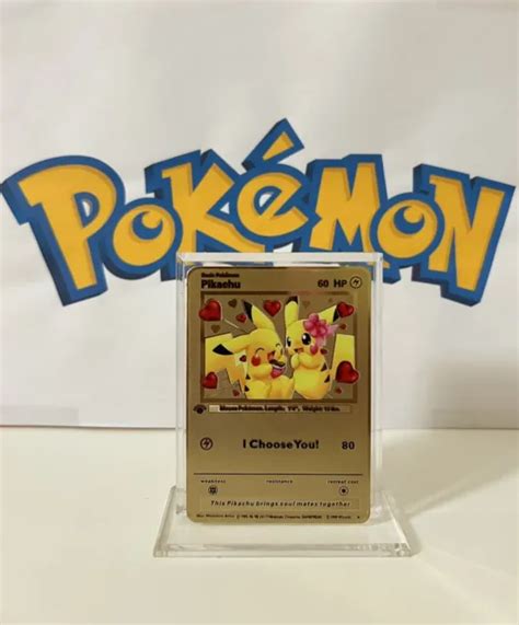Pokemon Gold Metal Card Pikachu I Choose You 1550 Picclick