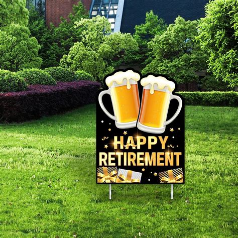 Retirement Party Yard Sign Lawn Decorations Beer Ubuy Turkey