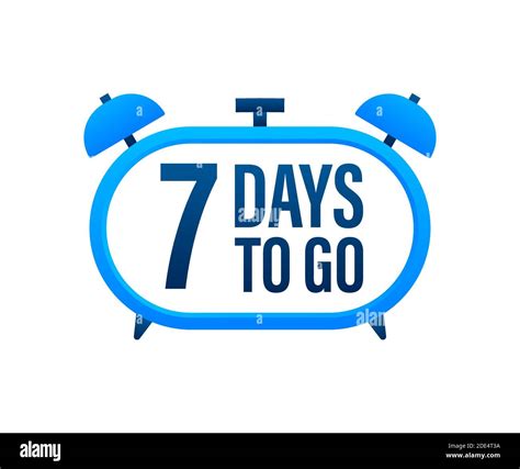 7 Days To Go Countdown Timer Clock Icon Time Icon Count Time Sale