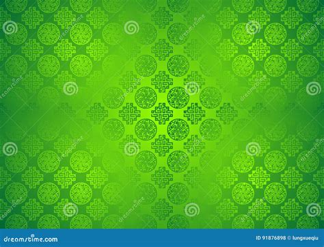 Green Pattern Oriental Ornamental Chinese Arabic Islamic Texture