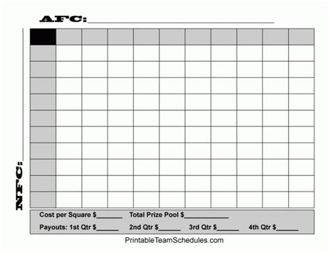 Setting up your super bowl square should not be difficult at all. Super Bowl Squares - FREE DOWNLOAD - Aashe