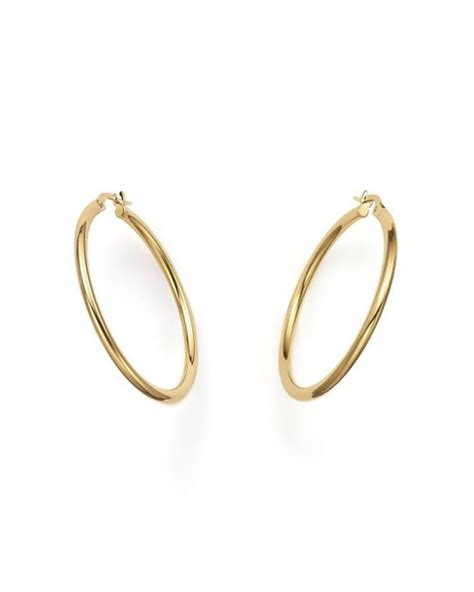 Roberto Coin Synthetic 18k Yellow Gold Hoop Earrings In Metallic Lyst