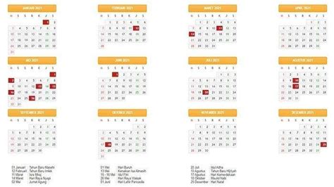 Kalender Daftar Libur Nasional Dan Cuti Bersama Di Kalender Tanggal Merah Hari